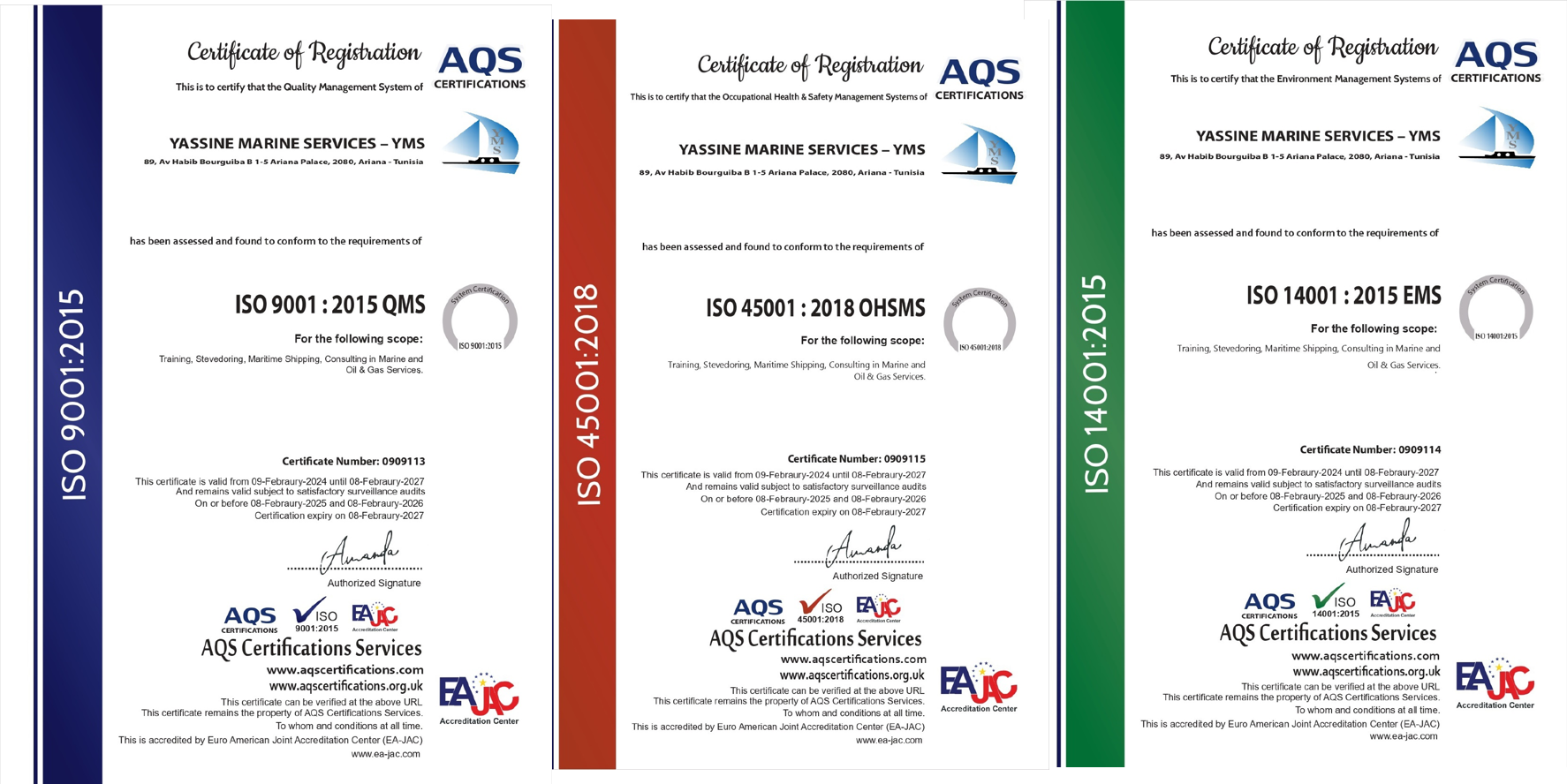 ISO 9001,14001: 2015&ISO 45001:2018 Certificates